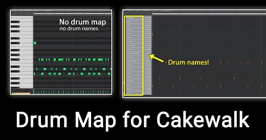 Sonar and Cakewalk Drum Map - How to load and use