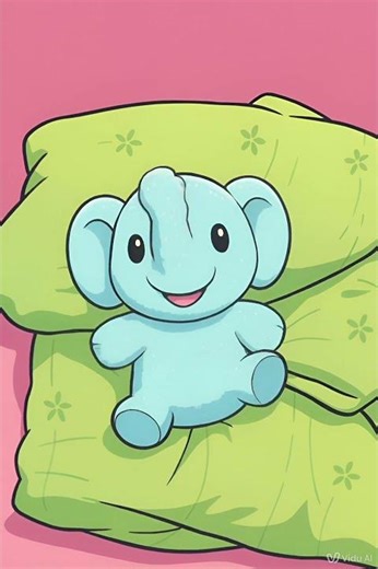 Baby Elephant Rolling Happily on a Soft Blanket