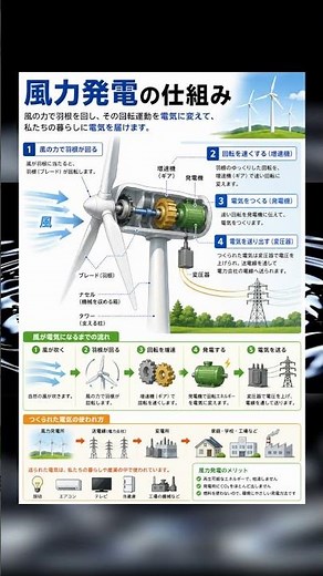 風力発電の仕組みをわかりやすく解説してみました🌬️⚡