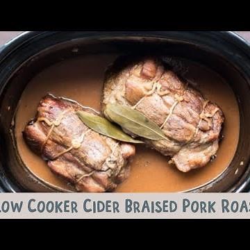 🍎🔥 Slow Cooker Cider Braised Pork Roast 🥩✨ Sweet, Savory, and Tender! 🌿🍴