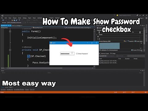 How to make Show Password Checkbox using C# windows form application using Visual Studio