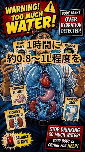 【限界突破】人間は1日何リットル水を飲めるのか？ #水分補給#熱中症#水中毒#健康雑学#人体の限界#豆知識#ショート動画#限界突破#健康雑学