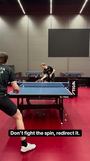 Hit the ball a little on the side to reduce the spin effect and use the spin #pingpong #tabletennis