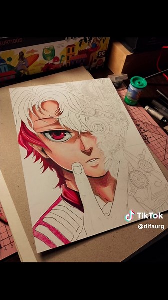 Dibujo finalizado de Hugo de Blue Lock