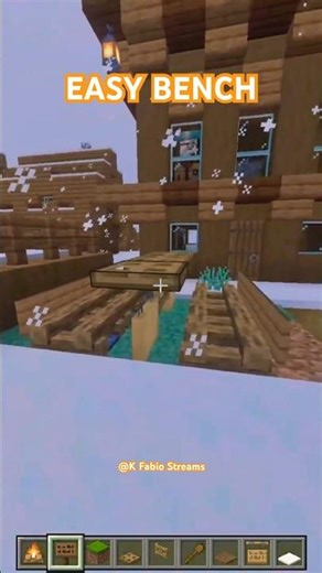Minecraft Easy Bench Tutorial #minecraft #minecraftbuilding #minecraftshorts #shorts #fyp #bedrock