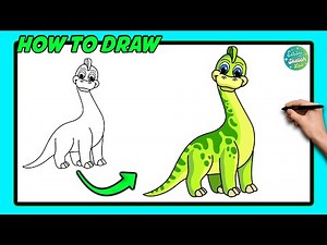 How to Draw Cute BRONTOSAURUS ! Step-by-step
