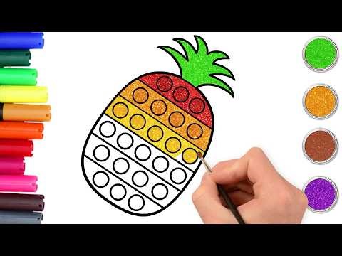 🍍How To Draw A Pop It Pineapple | Step By Step | Fruits Drawing | Chiki Doodle #shorts #drawing