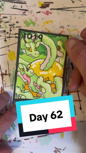 Day 62: Shiny Hydrapple! My passion project of drawing a pokemon card for every pokemon! Another Paldea pick today, and a shiny no thanks to the wheel! #pokemon #pokemoncommunity #fyp #illustration #art