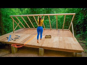 Woman Builds a PALLET WOOD HOUSE in the Woods | Start to Finish