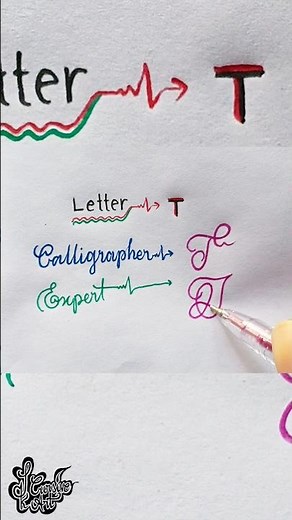 How to write stylish in calligraphy | 'T' letter | Cursive handwriting style