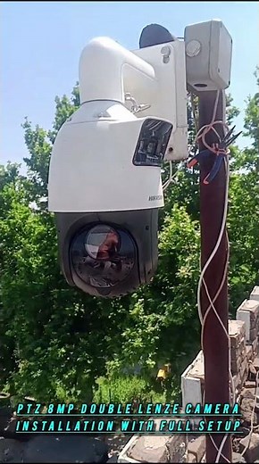Hikvision 8MP PTZ double lenze Camera installation with full setup #cctvsurveillance #securitycamera