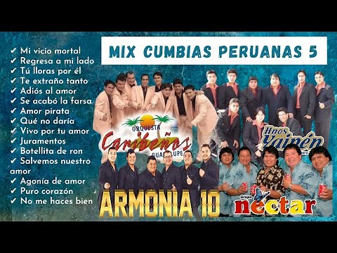 MIX CUMBIAS PERUANAS 5 - Esaúd Suárez, Papillon, Kaliente, Néctar, Hnos. Yaipén, Caribeños, Grupo 5