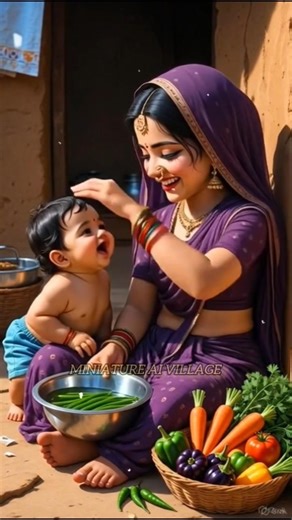 cute lady is going to field and picking village #shortsfeed #viralvideo#trending #miniatureaivillage