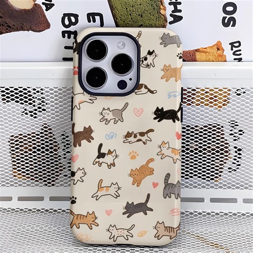 Kitten Cat Phone Case – Kawaii Cartoon Animal Design iPhone 17, 16, 15, 14, 13, 12 Pro Max, S25, S24, S23 S22 Plus Ultra - Etsy