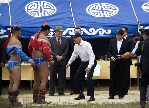 Joe Biden Takes on Mongolian Wrestlers [PHOTOS]