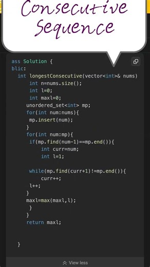 128. Longest Consecutive Sequence | Approach: HashSet + Sequence Expansion | TC: O(n) | SC: O(n)