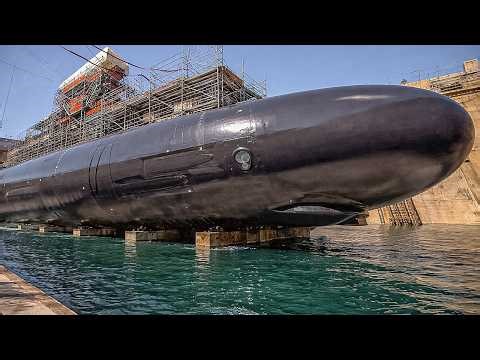 Inside the Dry Dock Massive Virginia-Class Submarine Launch by U.S. Navy