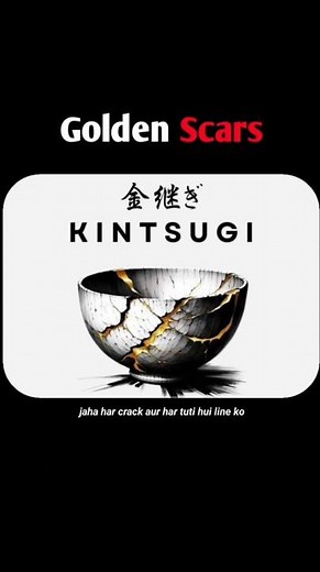 Golden scars... KINTSUGI technique used to make the scar looks awesome 👌 #motivation #lifelessons