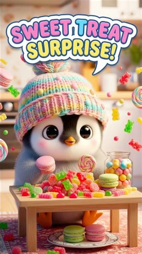 Too many sweet treats… Kkongkkong can’t stop ASMR 🐧🍬