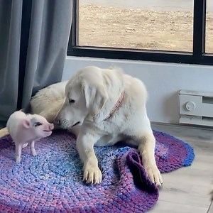 Instagram on Instagram: "Meet Keni the piglet and Lil the Great Pyrenees (@piggybanksy) — two of the free-range friends living their best lives at a farm stay and animal rescue resort on the Colorado River.⁣ ⁣ If it’s unclear for any reason, the pair immediately hit it off in this first meeting. 💞⁣ ⁣ #WeeklyFluff⁣ ⁣ Video by @piggybanksy"