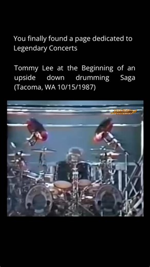 Legendary Concerts on Instagram: "Tommy Lee kicked off one of rock’s most jaw-dropping live show moments on October 15, 1987, in Tacoma, Washington—launching his legendary upside-down drumming saga. Defying gravity while keeping thunderous precision, he turned the drum solo into pure spectacle, blending showmanship and skill in a way no one had seen before. That night didn’t just elevate a concert—it redefined what a live rock performance could look like. #TommyLee #MotleyCrue #RockHistory #Drum