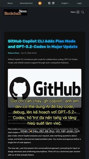 🧐👉 GitHub Copilot CLI tích hợp gốc, nâng cấp GPT-5.2-Codex và chế độ lập kế hoạch #QixNewsAI