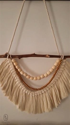 C R a F T Y | Diy macrame wall hanging 🤍 #macrameart #wallhanging #bohostyle #handmade #handmadecrafts #craft #crafts #diy #diyprojects #diyhomedecor... | Instagram