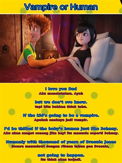 Hotel Transylvania (Vampire or Human) He wanted the grand child became a vampire #english #pronounciation #practiceenglish #vocabulary #shadowing