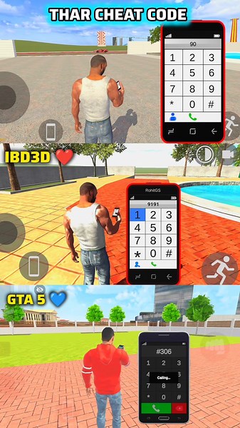 Thar cheat code 😱 indian bike driving 3d vs gta 5 #indianbikedriving3d #shortsfeed
