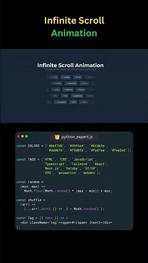 Infinite Scroll Animation | Endless Content Hack in JS #shorts #coding #infinitescrolling #frontend