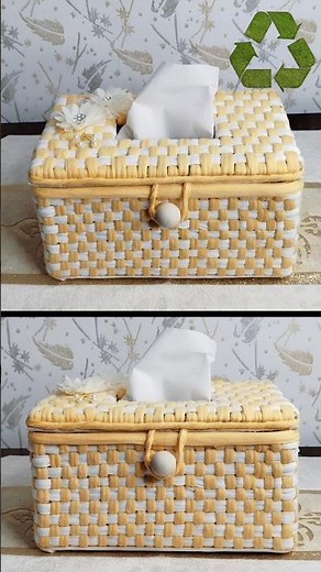 Make a Stylish Tissue Box Holder with No Extra Cost 💰 Using Just Cardboard & T-shirt Yarn 😱✨ #craft