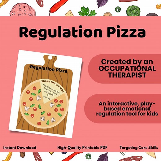 Regulation Pizza Printable | Interactive Emotional Regulation Tool for Kids | OT Calm Down Visual | Self-regulation Activity - Etsy