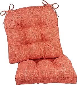 Klear Vu Wicker Solarium Indoor and Outdoor Chair Cushions for Patio Furniture, Kitchen and Dining Room, Water-Resistant Seat Pads, 19x18 Inches, 2 Pack, Rust