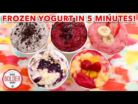 Homemade Frozen Yogurt in 5 Minutes (No Machine): 5 New Flavors!