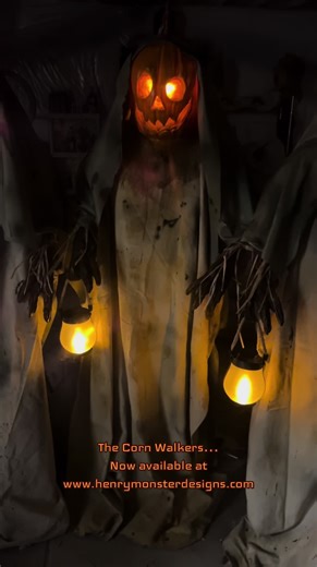 New Halloween Prop for 2026! The Corn Walkers! Comes with LED light and LED lantern, now available! #halloweenprops #monsters #halloweendecor #pumpkins #jackolantern