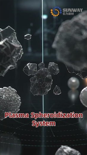 Plasma spheroidization equipment for producing high-purity metal powders with low oxygen content.#3d