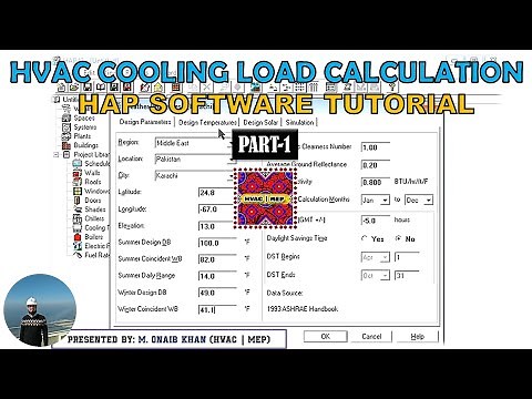 HVAC Cooling Load Calculation | HAP Software Tutorial Part-1 in Urdu