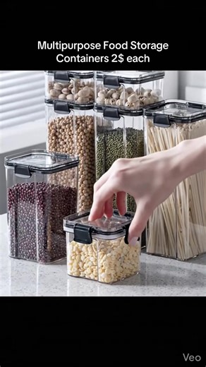 LINK IN THE BIO Multipurpose Food Storage Containers Set - Clear Jars with Lids for Cereal, Candy, and Dry Goods #fory #viral #store #beststore