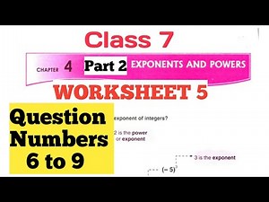 D.A.V. Math | Class 7 | Chapter-4 | Exponents and Powers | Worksheet 5 | Part 2 | Art Of Mathematica