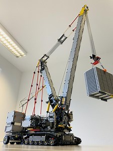LEGO MOC-129522 Multi-config Modular Crawler Crane with complete driving functional ballast wagon (inspired by Liebherr’s bauma 2022 new release, LR1700-1.0 with M-Wagon ballast trailer) (Technic 2022)