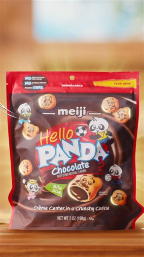 Experience a fun, bite-size treat with a crème center and a crunchy shell. Try Meiji Hello Panda™ today! | Meiji America