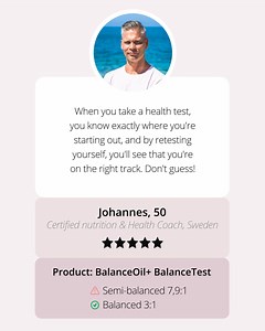 🌟 Die Power von Premium-Omega entfesseln-3: Johannes' Transformationsgeschichte 🌟 🗣️ "Ich hatte mit einem perfekten Ergebnis gerechnet. Ohne den Schock meines ersten BalanceTests, der einen Wert von 7,9:1 ergab, wäre ich wahrscheinlich nie so interessiert und fasziniert von der Kraft von Premium-Omega-3 gewesen. Dafür bin ich heute sehr dankbar! Wenn Sie einen Gesundheitstest machen, wissen Sie genau, wo Sie anfangen, und wenn Sie sich erneut testen, werden Sie sehen, dass Sie auf dem richtig