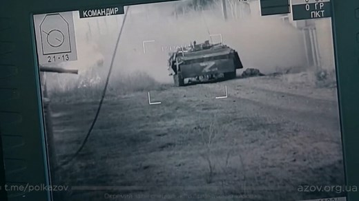 Dramatic footage showing Russian armoured vehicles under a barrage of fire from Ukrainian soldiers has gone instantly viral on social media. | Sky News Australia