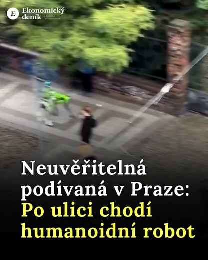 121K views · 938 reactions | 烙 Tohle nejsou záběry ze sci-fi filmu, ale z Prahy. Po ulicích zde chodí humanoidní robot, kterého testuje největší tuzemský e-shop Alza. | Ekonomický deník | Facebook