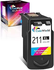 ColoWorld Remanufactured CL-211XL Color Ink Cartridge Replacement for Canon 211XL for Pixma MX410 MX350 MP250 MP240 iP2700 MP495 MX330 MX340 MP280 MP480 MP490 iP2702 MP270 MP499 MX360 Printer