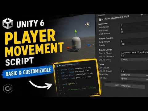 The Easiest player movement script for Unity 6 within 5 Minutes