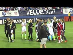 Alex Morgan Kelley O'Hara hug and some Crystal Dunn dancing (2016)