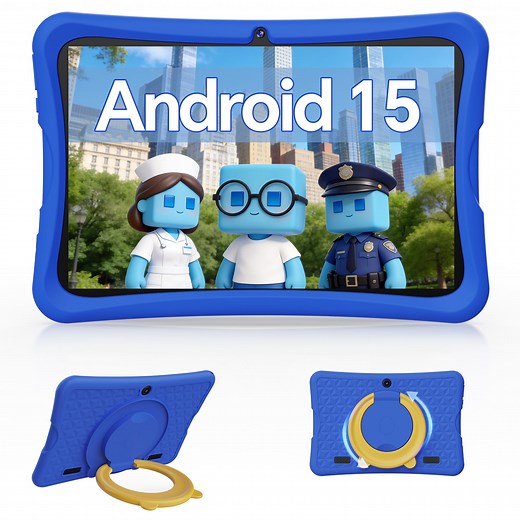 10.1" Android 15 Kids Tablet, 6GB+32GB & Dual Camera Tablet for Kid, 6000mAh，Parent Control, Child Education Tablet with WiFi(Blue) - Walmart.com