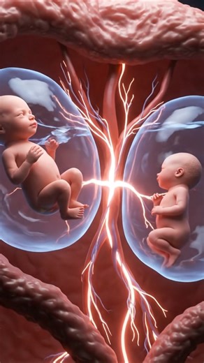 Twin Growth A Realistic Educational Look at Shared Placentas#shorts #animation #anatomy #science
