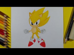 Dibujando a Classic Super Sonic - Render Official | Sonic Forces | Drawing Classic Super Sonic